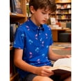 thumbnail image 5 of Boys Polo Shirt Hawaiian Golf Collared Performance Tops Kids Short Sleeve 7-14 Years, 5 of 6