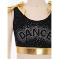 thumbnail image 6 of Haitryli Kids Girls Metallic Sports Tank Tops Sleeveless Rhinestone Dance Crop Top Jazz Hip Hop Ballet Vest Gold 8, 6 of 7