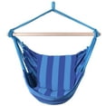 thumbnail image 1 of Costway Hammock Rope Chair Patio Porch Yard Tree Hanging Air Swing Outdoor Blue, 1 of 10