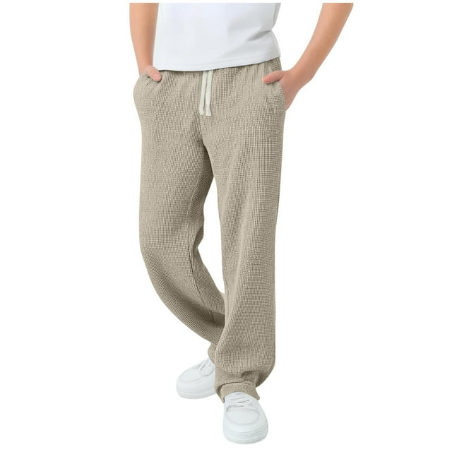 FAIWAD Pantalons de Survêtement pour Garçons Taille Élastique à Cordon Légers Pantalons de Randonnée Amples