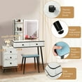 thumbnail image 5 of Costway Vanity Set with Dimmable Lighted Mirror  3 Lighting Modes White, 5 of 10