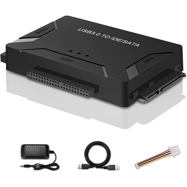 USB 3.0 a IDE SATA EYOOLD Adaptador de Disco Duro Convertidor Externo 2.5 3.5 HDD SSD DVD 12V 2A Soporte 6TB