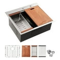 thumbnail image 2 of Drop-in Single Bowl Stainless Steel Kitchen Sink with Workstation, 2 of 8