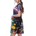 thumbnail image 2 of Disketp Colorful Mushroom para Vestido de Manga Corta para Mujeres, Vestidos de Verano para Mujeres, Casual y Holgado para la Playa, 2 of 6