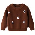 thumbnail image 2 of lnmuld Sweaters for Hand Embroidered Floral Knit Sweater for Girls Soft Yarn Pullover Top for Toddlers and Cozy Winter Wear Festive Holiday Outfit Size:7-8 Years, 2 of 6