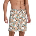 thumbnail image 2 of Kdxio Cute Rabbit Floral Print Mens Sleep Shorts Bottoms Soft Comfy Pajama Wear Pants with Drawstring Pockets, 2 of 7