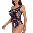 thumbnail image 4 of Balery Romantic Paris One Shoulder Swimsuits for Women Ruffle Swimsuits Tummy Control One Shoulder Bathing Suits-XX-Large, 4 of 8