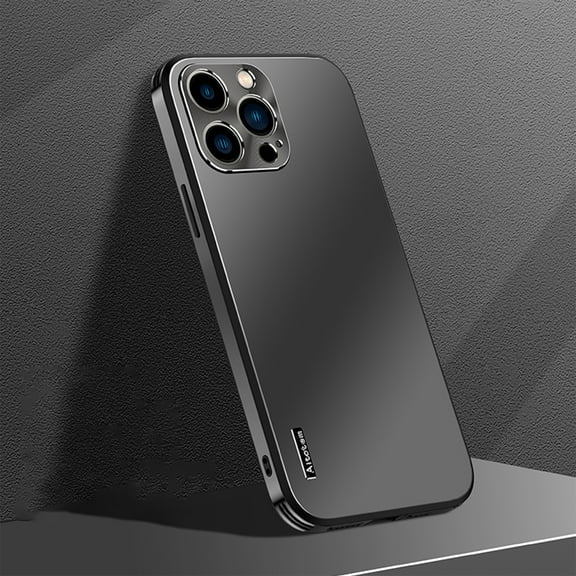 Dteck Case for iPhone 16 Pro Max,Shockproof Metal Aluminum Camera Cover Anti-scratch Slim Lightweight PC Back TPU Bumper Luxury Case For iPhone 16 Pro Max,Black