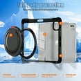 thumbnail image 6 of ELEHOLD Shockproof Case For iPad Air 13-inch M3 (2025) / M2, iPad Pro 12.9  (2022/2021/2020/2018) Full Body Protection Clear Rugged Cover, 360° Rotating Ring Hand Grip Stand Shoulder Strap,Black, 6 of 9