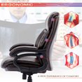 COLAMY Big 400lb Brown Leather Ergonomic Office Chair for with