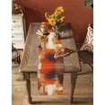 thumbnail image 5 of Table Runner Dresser Scarves 48 Inch Long, Abstract Modernity Graffiti Texture Linen Dining Table Runners Orange Brown Watercolor Painting Tabletop Scarf for Wedding Holiday Party Kitchen, 5 of 9