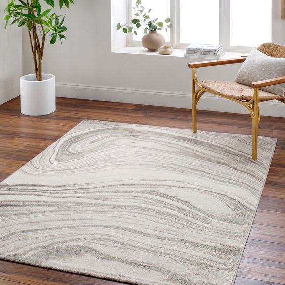 Livabliss Roma Modern Abstract Area Rug,5'3" x 7'1",Gray