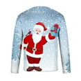 thumbnail image 6 of IROINNID Christmas Sweater for Men Round Neck Pullover 3D Printed Realistic Print Tops,Light Blue, 6 of 6