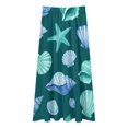 thumbnail image 2 of Seashell Starfish Pattern Women High Waist Midi Skirt Elegant Midi Skirt High Waist A-line for Women, 2 of 4