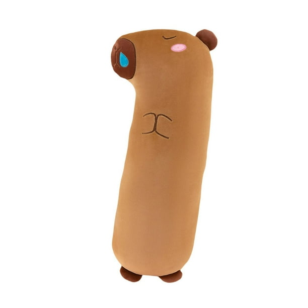 Capibara-almohadas largas para abrazar, almohada para dormir, juguete de peluche creativo lavable, animal de peluche de capibara para decoración para azul