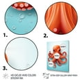 thumbnail image 3 of Designart "Elegance of Octopus Tentacles in Orange and Blue" Animals Framed Wall Art - Traditional Orange Octopus Entryway Framed Wall Art, 3 of 6