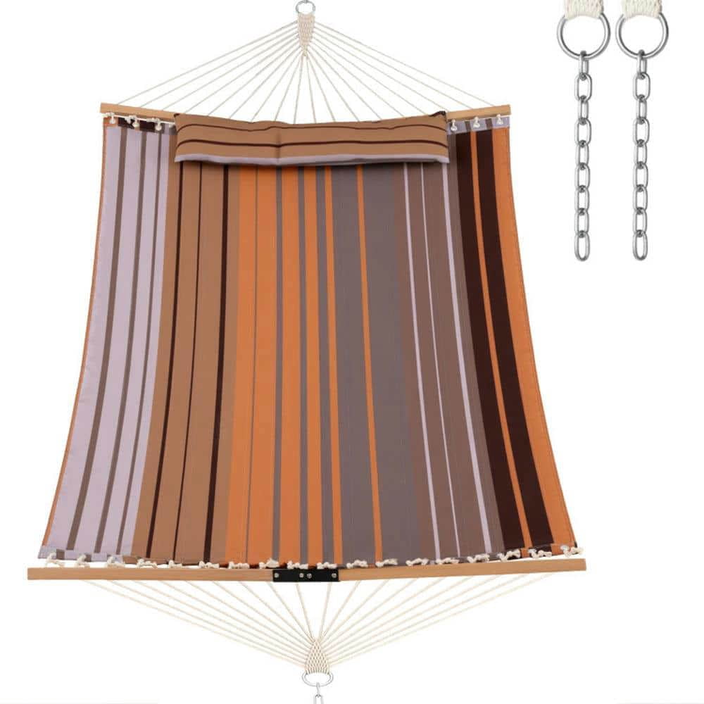 Yardi Yarda Patio Hammock with Detachable Pillow, Foldable Swing Chair Bed for Outdoor as Yard, Brown