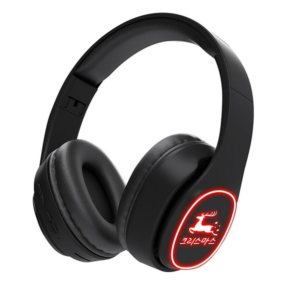 Matoen Wireless Bluetooth Headphones Noise Cancelling Over Ear Stereo Headset Sports Music Game Headphones with Colorful Light Black