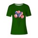 thumbnail image 4 of Tops de Ajuste Suelto para las Mujeres Sudadera Casual Impresa Manga Corta Cuello Redondo Superior, Poliéster, 4 of 4