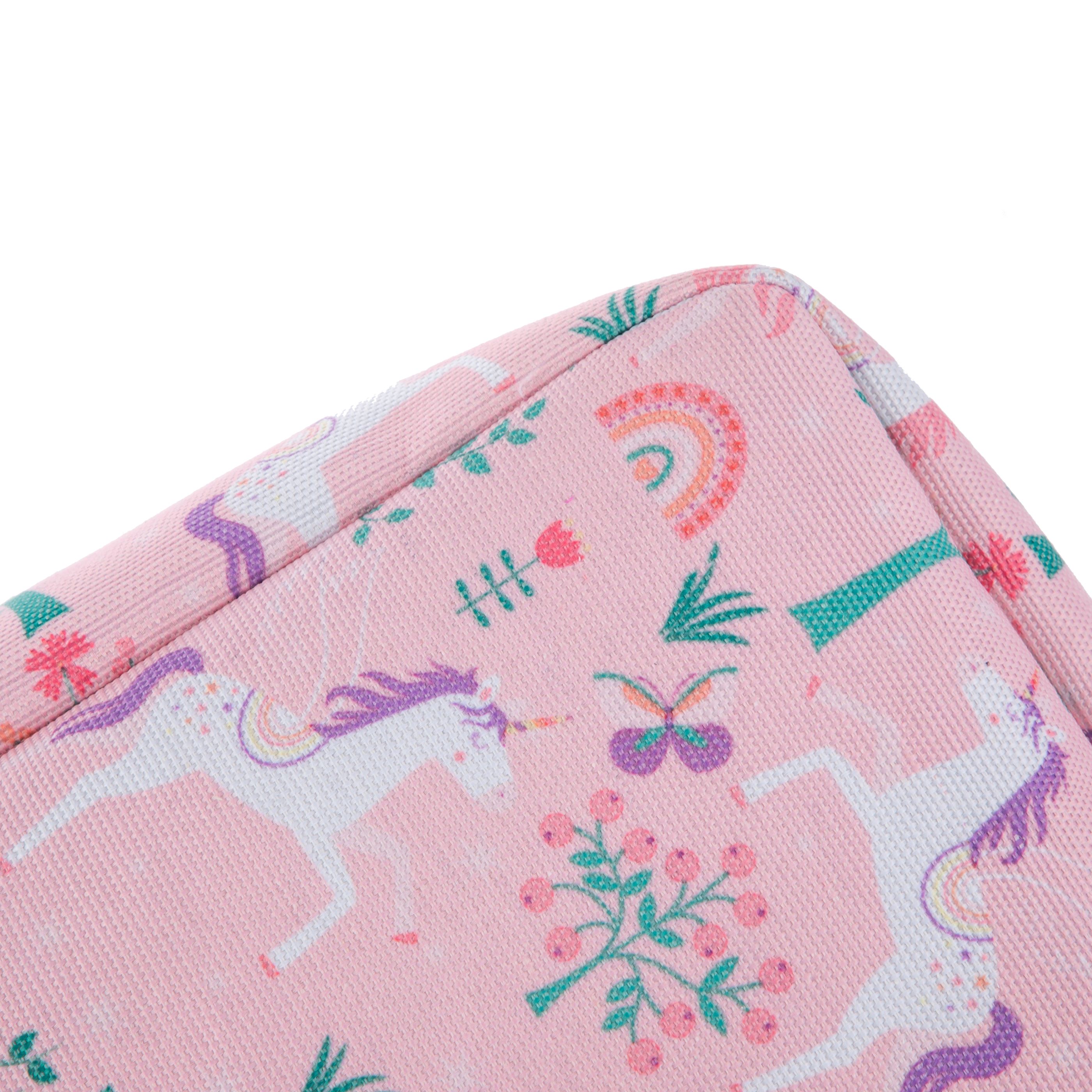 Your Zone Kids Unicorn Canvas Storage Basket with Handles, 15 in x 11 in x 7.8 in