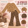 thumbnail image 2 of BTWEEN Girls 2-Piece Bell Sleeve Top and Split Flare Leggings Set, Cartouche, Size 7, 2 of 7