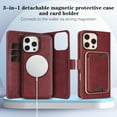 thumbnail image 7 of Allytechgroup 3 In 1 Magnetic iPhone 15 Plus Case with Detachable Wallet & Card Holder, Compatible with Mag-safe PU Leather Folio Cover RFID Protection Phone Case for Apple iPhone 15 Plus,Red, 7 of 7