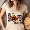 thumbnail image 4 of Christian All My Hope Is in Jesus Sunflower Graphic T-Shirt, Black, Size 3XL, 4 of 6