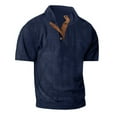 thumbnail image 1 of Birdeem Chemise de Sport Décontractée pour Homme, Col Montant, Patchwork à Boutons, Manches Courtes, 1 of 12
