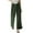 Army Green, variant on Women's Wide Leg Slit Flowy Pants High Waist Cotton with Wrap Belt Pants New Style Trendy Solid Comfy Straight Leg Pleated Trousers Relaxed Outdoor Travel Coffee L