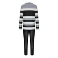 thumbnail image 4 of Cadancy Fall Matching Sets for Women Long Sleeve Striped Crewneck Tops High Waist Leggings Pants Lounge Set 2 Piece Sweatsuit Trendy Workout Tracksuit Outfits 2025, 4 of 7