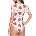 thumbnail image 3 of Uemuo Hand Drawn Strawberry Pattern Women's One Piece Short Sleeve Swimsuit Rash Guard Surfing Modest Quick-drying Swimsuit Beach Essentials-XX-Large, 3 of 9