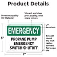 thumbnail image 2 of (2 Pack) Propane Pump Switch Shutoff OSHA Emergency Sign 7 Inch X 5 Inch Vinyl Label Decal Sticker Weather Resistant, UV Protected for Workplace, Business, and Construction Site, Made, 2 of 7