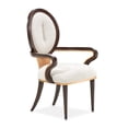 thumbnail image 3 of Michael Amini Camellia Field Dining Arm Chair in Linen/Warm Pecan (Set of 2), 3 of 17