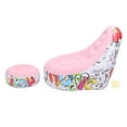 thumbnail image 2 of Inflatable Lounger Chair, Waterproofing Portable Inflatable Couch with Foot Stool for Outdoor Camping Pink, 2 of 7