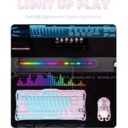GravaStar Mercury K1 Lite 75% Gaming Keyboard, 2.4GHz/BT/Wired Tri-Mode Wireless Keyboard, Gasket Hot Swappable Mechanical Keyboard, Pre-lubed Linear Switches, Jelly Keycaps, RGB Backlit-Aurora Mist