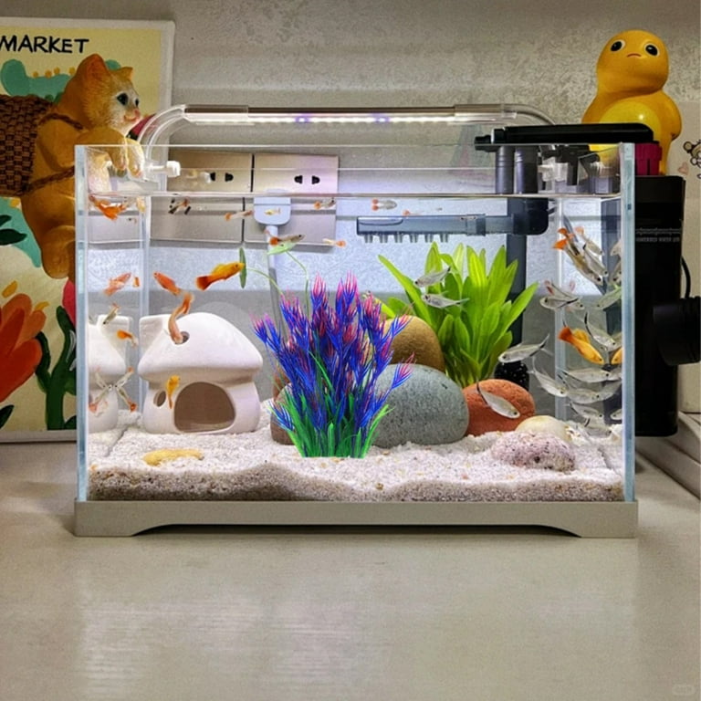 artificial fish tank accessories Safeglitz Aquarium Artificial Plastic Plants – Water simulation accessories  for fish tank decoration Fish tank landscaping aquarium plastic simulation  water plants purple