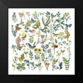 thumbnail image 2 of Wild Apple Portfolio 12x12 Black Modern Framed Museum Art Print Titled - Flowers and Butterflies, 2 of 5