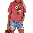 thumbnail image 2 of Anbech Sunflower T-Shirt for Women Graphic Butterfly Printed Short Sleeve Tee Tops with Crew Neck, 2 of 4