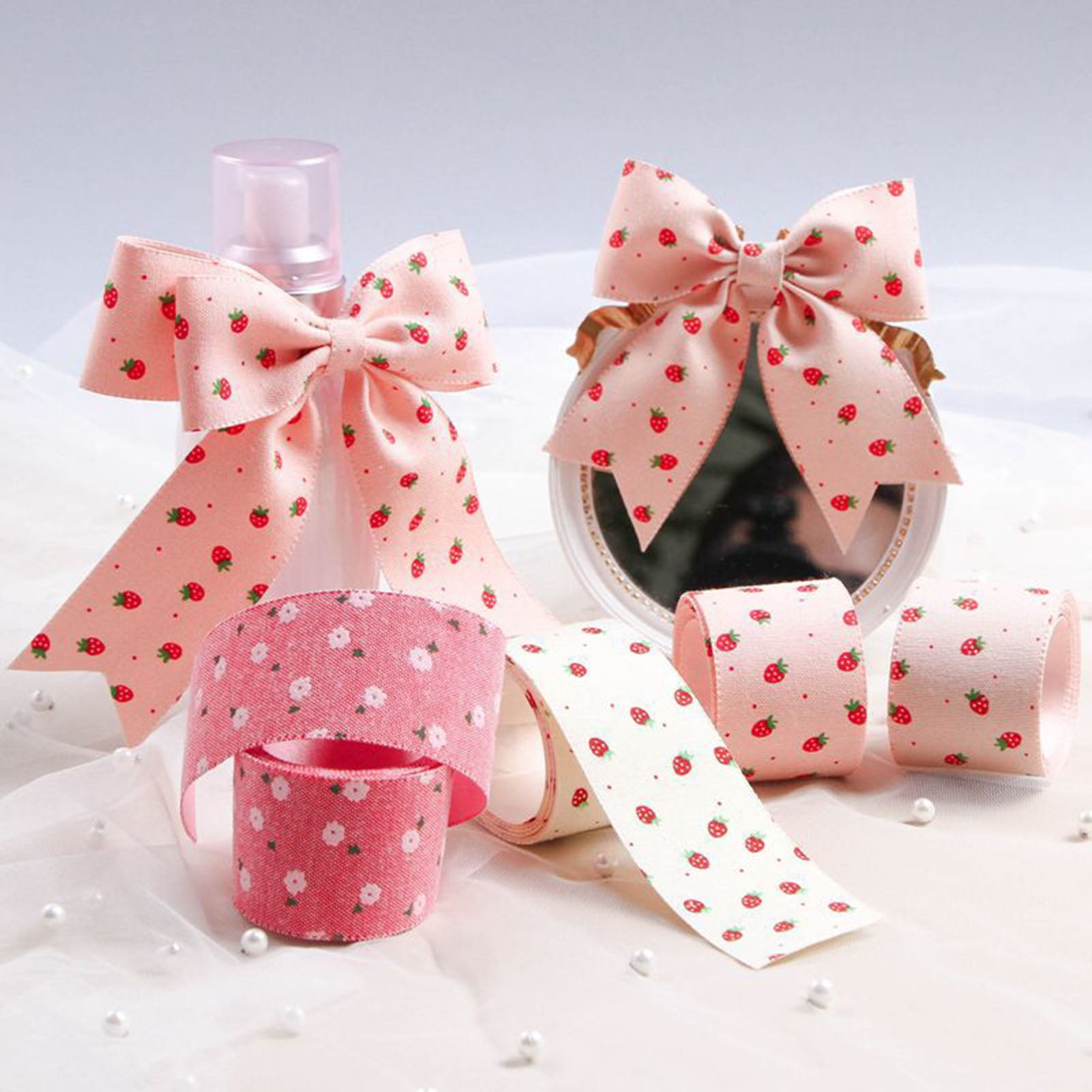 BESTOYARD 4 Rolls Small Floral Ribbon Patchwork Ribbon Package Wrapping  Ribbon DIY Craft Ribbon Applique Ribbon Ribbons for Flower Bouquets Daily  use