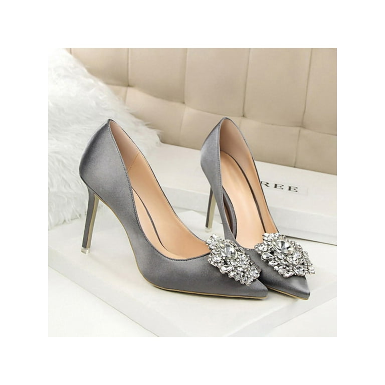 Gray satin shoes 2025