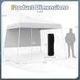 thumbnail image 3 of Costway 10 X 10FT Pop up Canopy Tent with 1 Sidewall, Portable Backpack, 4 Stakes Slant Leg White, 3 of 10