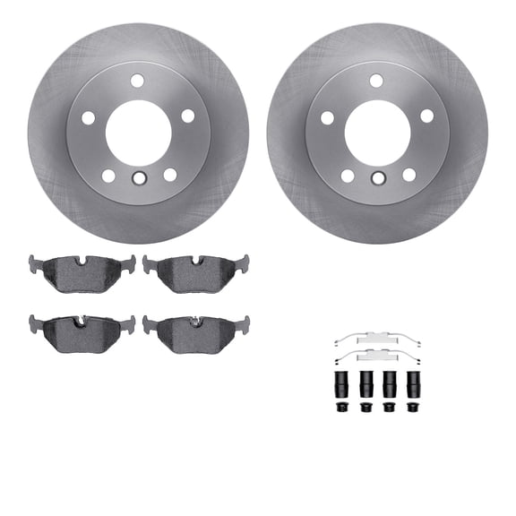 Dynamic Friction Company Rear Brake Rotors with 5000 Advanced Brake Pads includes Hardware 6512-31303