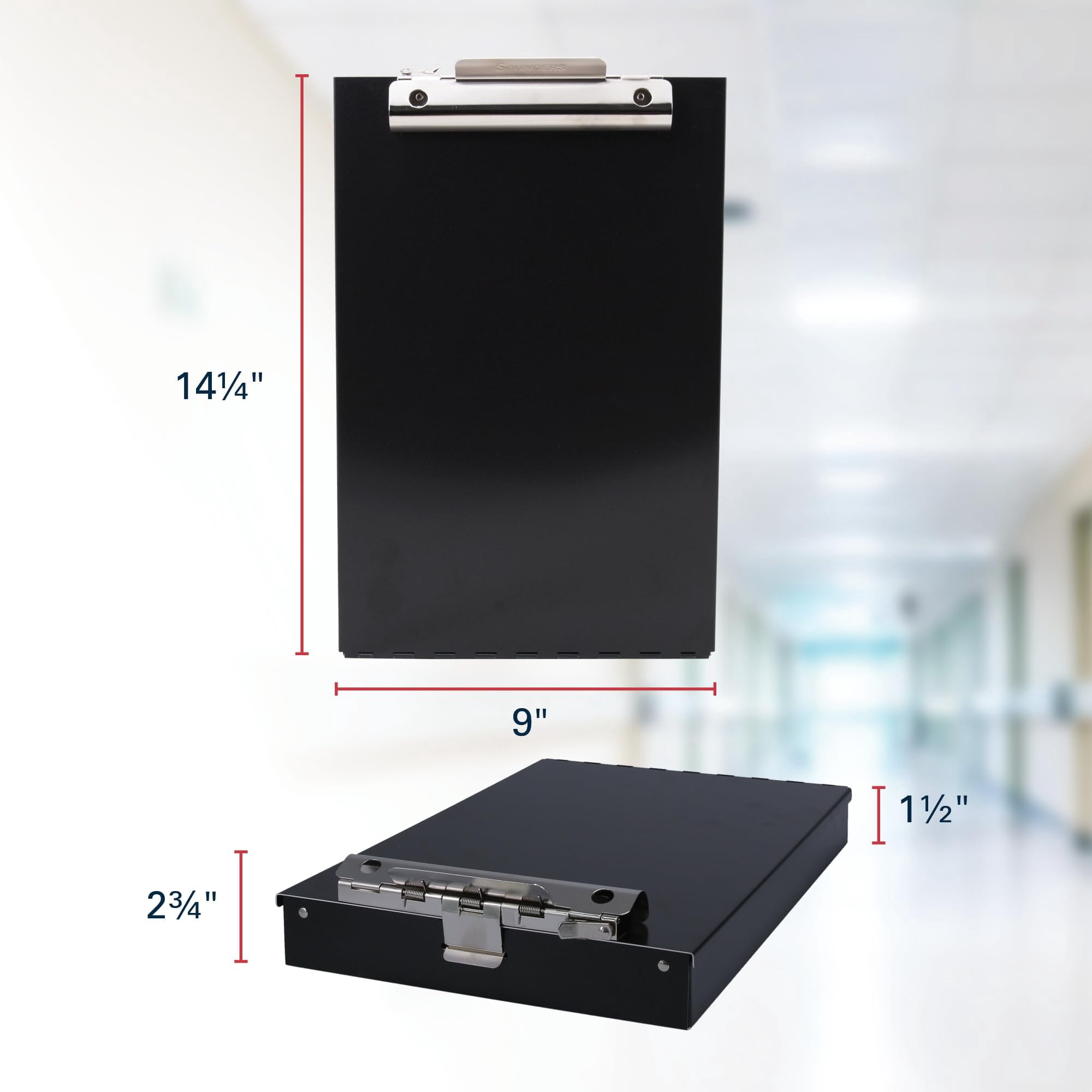 Saunders  Recycled Aluminum Storage Clipboard - Black Letter Size (11018)