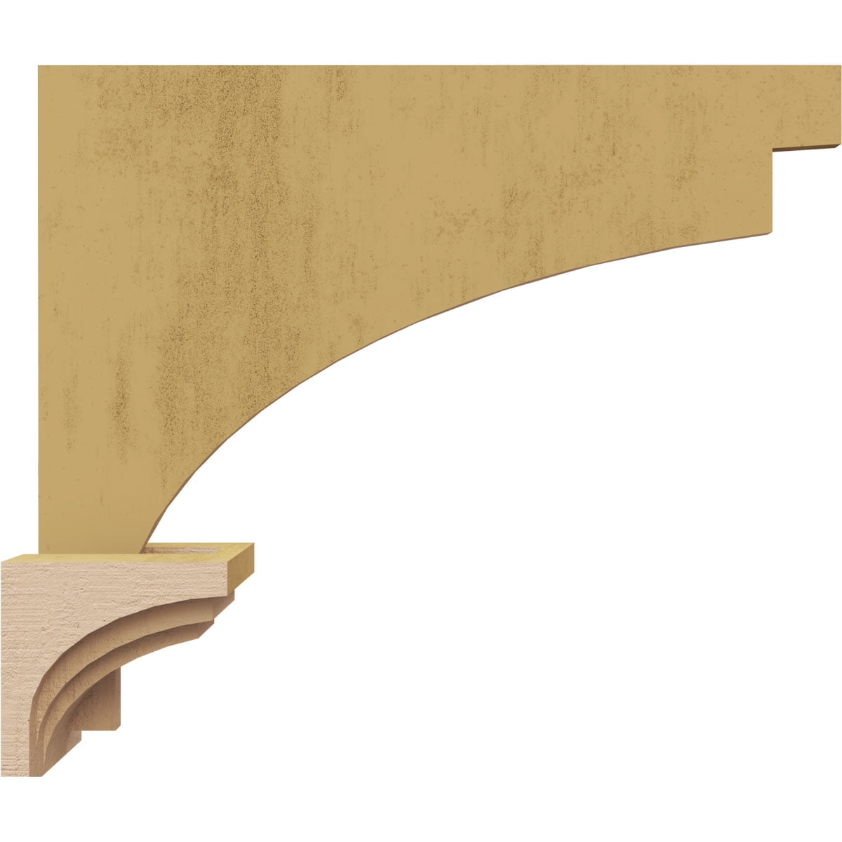 4"W x 4"D x 4"H Wide Rockford Rough Cedar Woodgrain TimberThane Corbel, Primed Tan