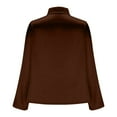 thumbnail image 6 of Olyvenn Womens Elegant Cowl Neck Satin Blouse Long Sleeve Tops Dressy Business Casual Office Work Silk Shirt Spring Outfits Brown XXXL, 6 of 6