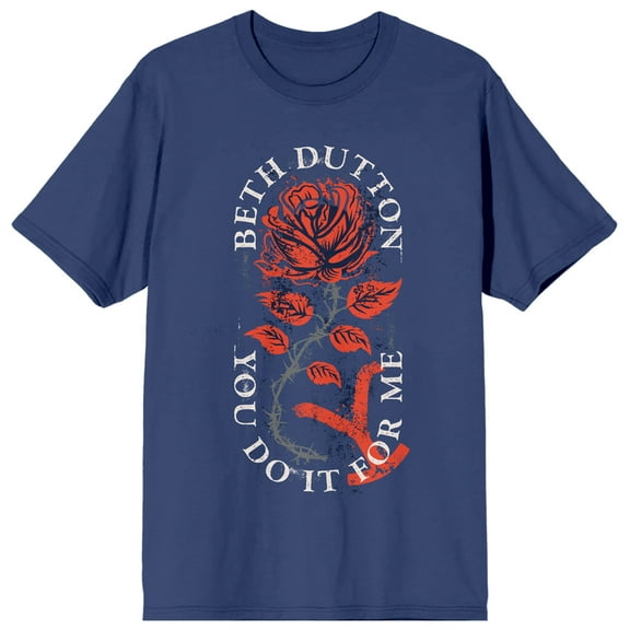 Yellowstone Beth Dutton Rose Art Women's Navy Short Sleeve Tee-L