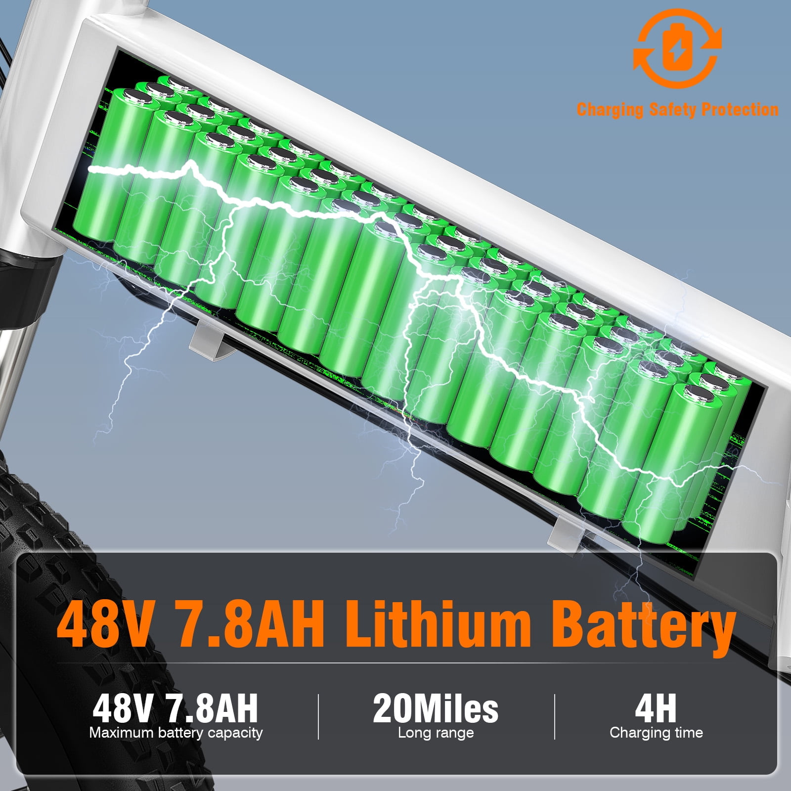20 inch Folding Electric Bike,48V 7.8Ah Battery,Peak 720W Motor Electric Mountain Bike,Max Speed 20MPH Ebike,Foldable Electric Bicycle for Adults