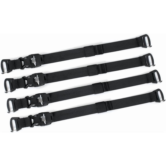 Ikerall Tactical Straps for Tripod, Gear & Backpack | Adjustable Tie Down Straps (7.5-22 Inch)- 4 Pack, Black