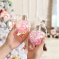 thumbnail image 4 of Virelaxpo 5-Pack Glittery Christmas Light Bulb Hanging Ornaments with Button Battery, Festive Indoor and Outdoor Decor for Tree and Windows, 4 of 6