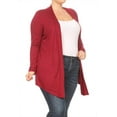 thumbnail image 4 of Women's Plus Size Solid Open Draped Front Long Sleeve Relaxed Cardigan, 4 of 5